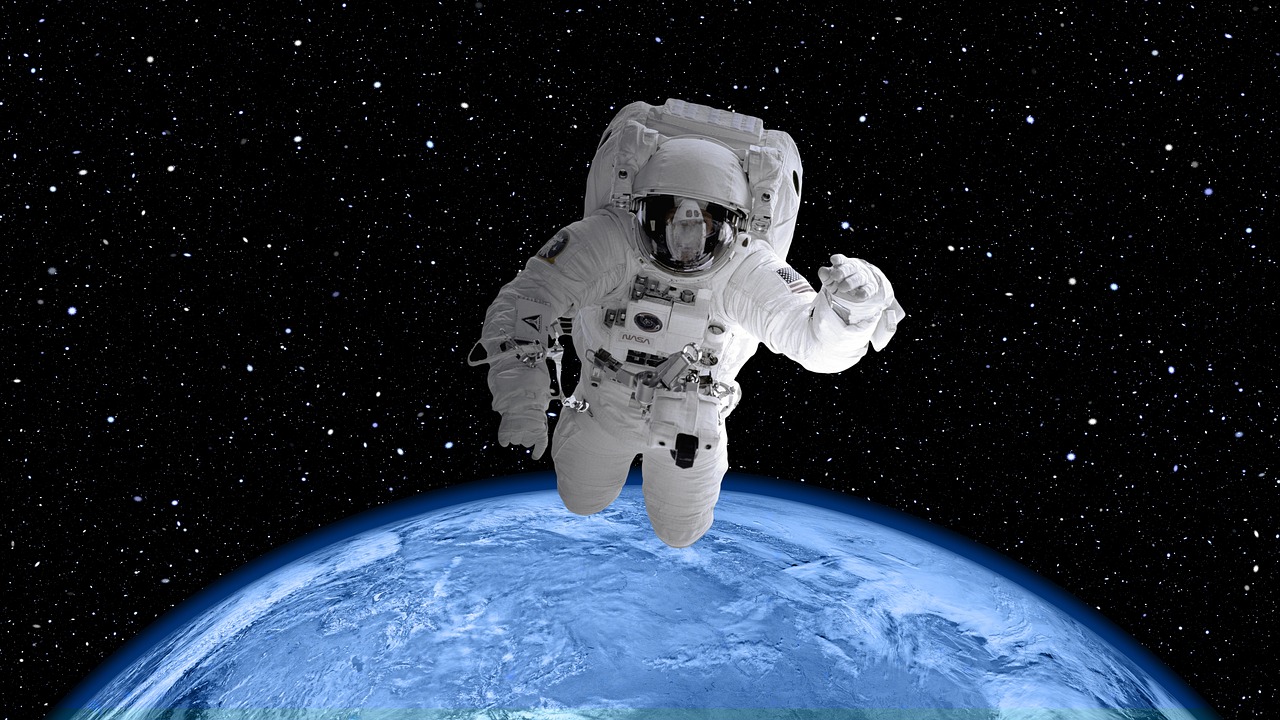 Astronaut floating in space